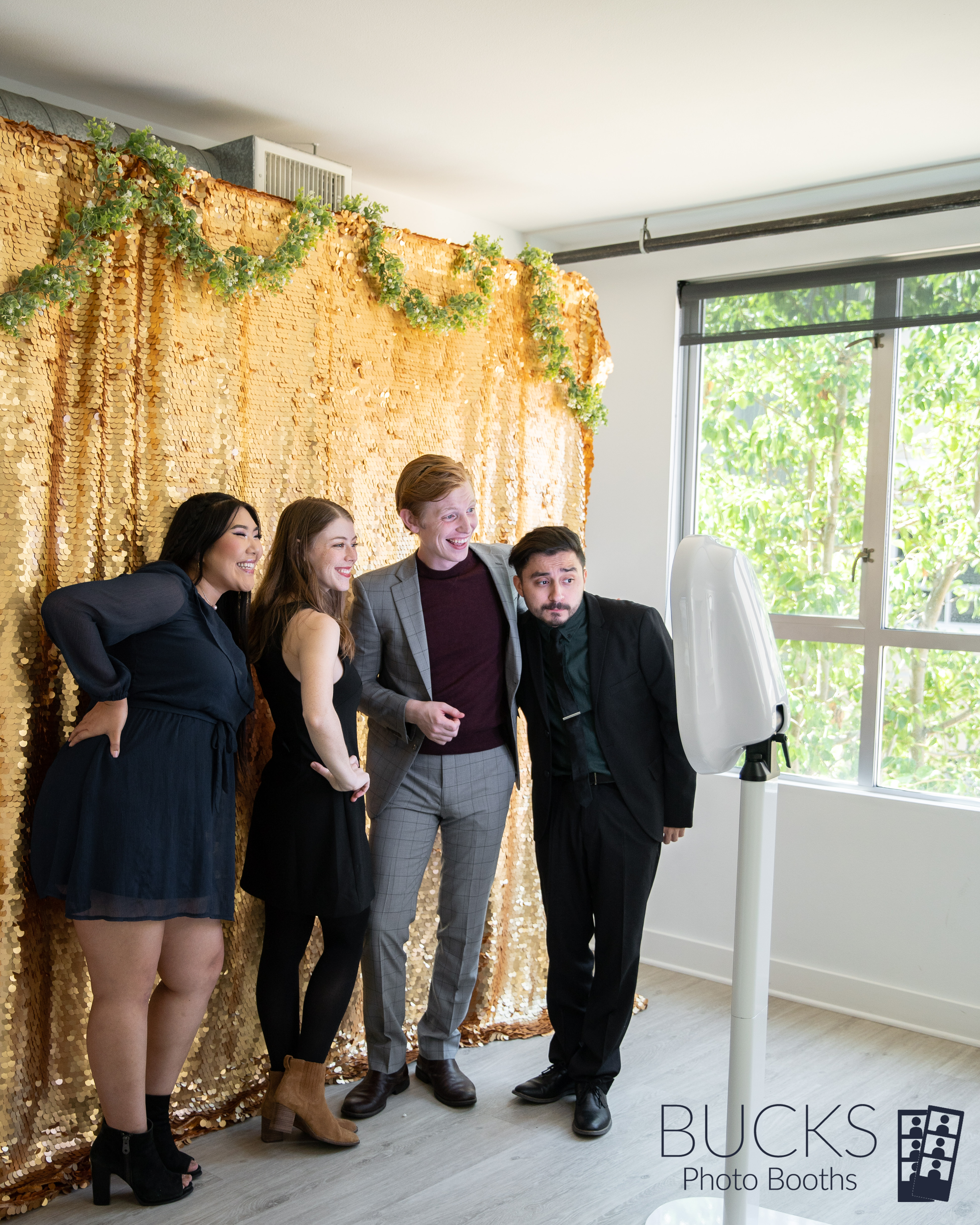 Photo Booth Rental With Gold Backdrop Bucks Photo Booths