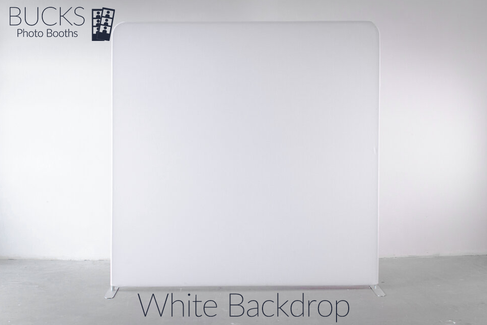 White Photo Booth Backdrop Bucks Photo Booths