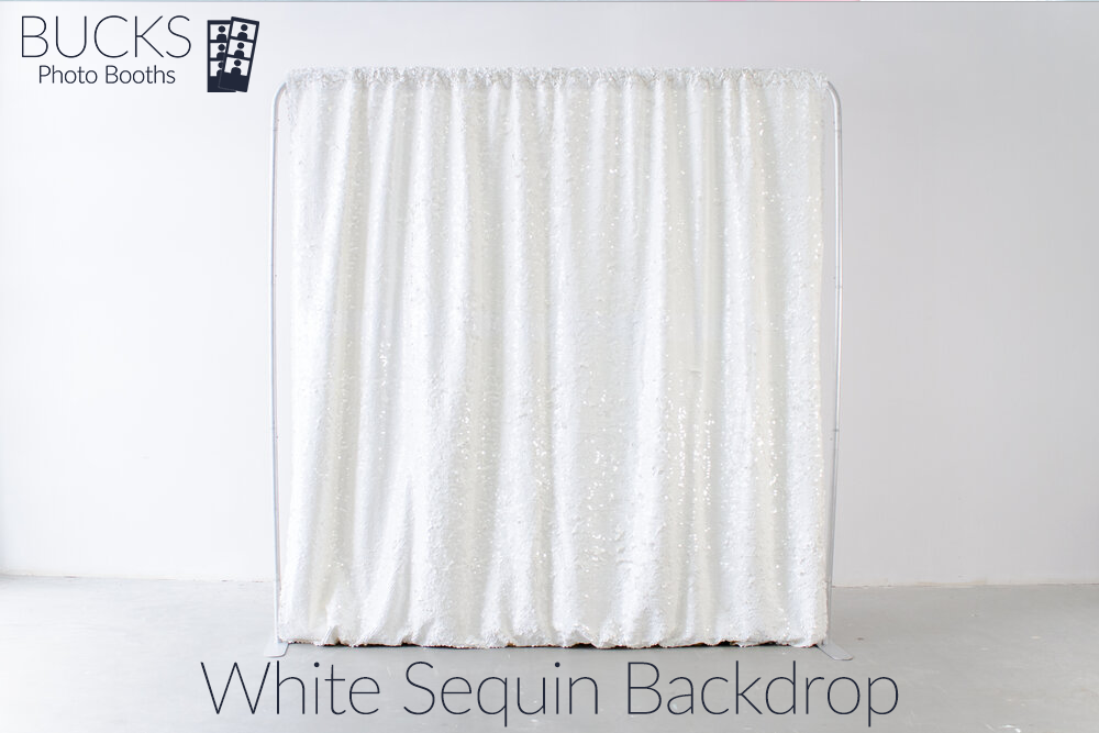 White Sequin Photo Booth Backdrop Bucks Photo Booths